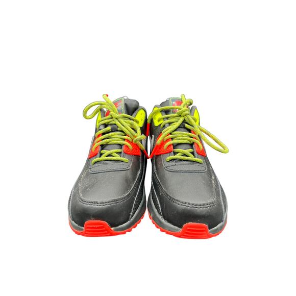 🔴 Nike Air Max 90 Gray Neon Red Sneakers Youth 6.5Y / Women’s 8 – Retro Style - Picture 5 of 9